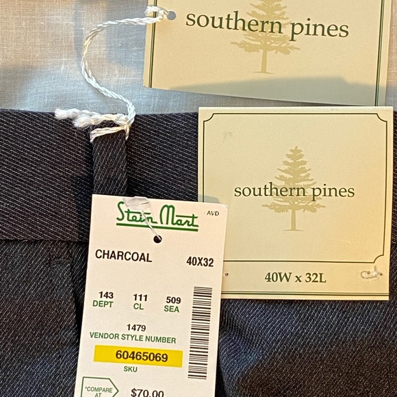 NWT Men’s Dress Pants 40W x 32L Dark Charcoal - Picture 3 of 7